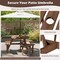 Fir Wood Round Picnic Table Set with 3 Benches and Umbrella Hole